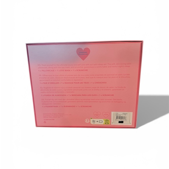 Slumber Satin Sleep Set, White, 3-Piece Set with Pillowcase, Eye Mask, Scrunchie - Picture 6 of 6